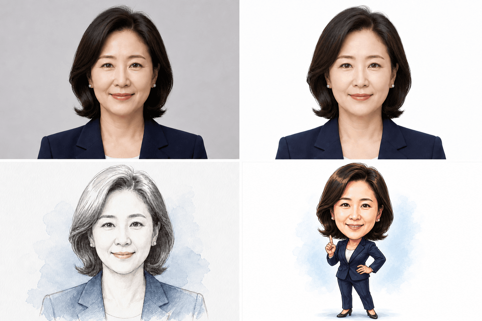 증명사진 4컷 샘플